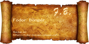 Fodor Böngér névjegykártya