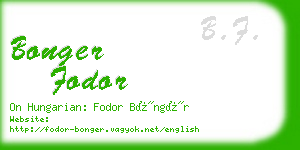 bonger fodor business card